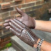Аксессуары handmade. Livemaster - original item Men`s gloves from Python. Handmade.