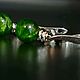 Серьги с Хромдиопсидом. Серьги классические. Gem Jewel. Интернет-магазин Ярмарка Мастеров.  Фото №2