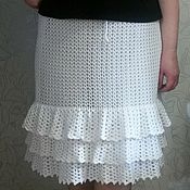 Одежда handmade. Livemaster - original item Skirt crochet ruffle Summer snow. Handmade.