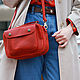 Кожаная сумочка "Джози" в красном цвете. Классическая сумка. Heisen. Интернет-магазин Ярмарка Мастеров.  Фото №2