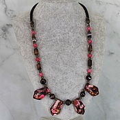 Украшения handmade. Livemaster - original item Necklace made of stones (agate, chalcedony) on a leather cord. Handmade.