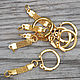 Base with carabiner, keychain ( gold color), Blanks for jewelry, Moscow,  Фото №1
