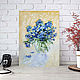 Picture of forget-me-nots in a vase still life with bouquets of flowers. Pictures. Yulia Berseneva ColoredCatsArt. My Livemaster. Фото №6