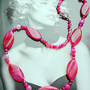Rose quartz beads and earrings Happiness women