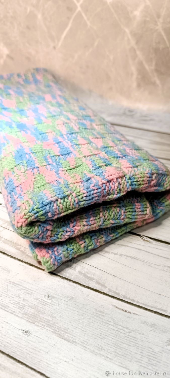 Детский плед Радуга ручной вязки в интернет-магазине Ярмарка Мастеров ...