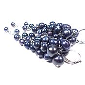Украшения handmade. Livemaster - original item Pearl Earrings Black Peacock Parfait Jewelry Steel Natural Pearls. Handmade.