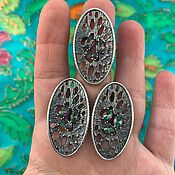 Украшения handmade. Livemaster - original item Large, alien set with cubic zirconia mystic topaz. Handmade.