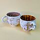  Coffee for two, 200 ml. Mugs and cups. Tvorcheskaya masterskaya Veselyj farfor. Online shopping on My Livemaster.  Фото №2