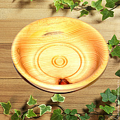 Посуда handmade. Livemaster - original item Wooden plate-saucer made of cedar wood. 14 cm.T7. Handmade.