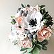 Bridal bouquet with anemones, succulents and roses, Wedding bouquets, Voskresensk,  Фото №1