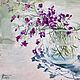 Painting flowers delicate lobelia. Pictures. Nadezhda Fedorova oil paintings. My Livemaster. Фото №5