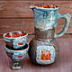 'Orange square'.The pitcher and glasses ceramic. Pitchers. Mila. My Livemaster. Фото №6