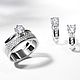 Кольцо двойное серебро 925 пробы в инкрустации фианитов. Кольца. MARIA GUSEVA Fashion Jewelry. Ярмарка Мастеров.  Фото №6