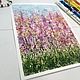 Meadow Painting Original Art Watercolor Wildflower Lavender Flower. Pictures. katbes. My Livemaster. Фото №5