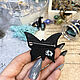 Brooch ' Black and white moth, butterfly, black and white'. Brooches. greenfox-23. My Livemaster. Фото №5