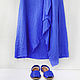 Boho style skirt made of blue linen, Skirts, Tomsk,  Фото №1