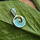 Wave, charm pendant made of silver with enamel, Charm Pendant, Tver,  Фото №1