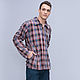 Men's Shirt made of thin cotton flannel in blue tones, Shirts, Tel Aviv,  Фото №1