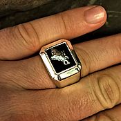 Русский стиль handmade. Livemaster - original item Wolf ring. Handmade.