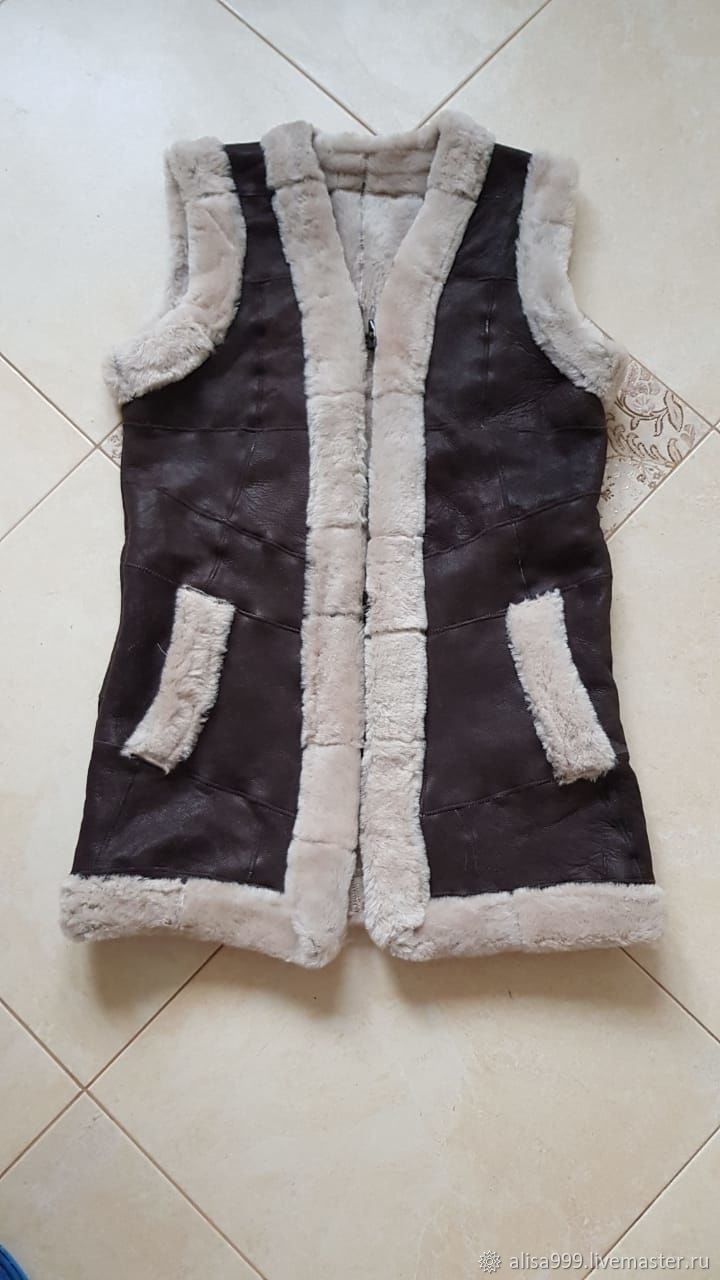Sheepskin vest extended with a zipper, Vests, Moscow,  Фото №1