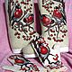 Boots with painting, white boots, bullfinches, birds, Felt boots, Cheboksary,  Фото №1
