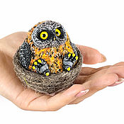 Куклы и игрушки handmade. Livemaster - original item Owl figurine in the nest. Handmade.