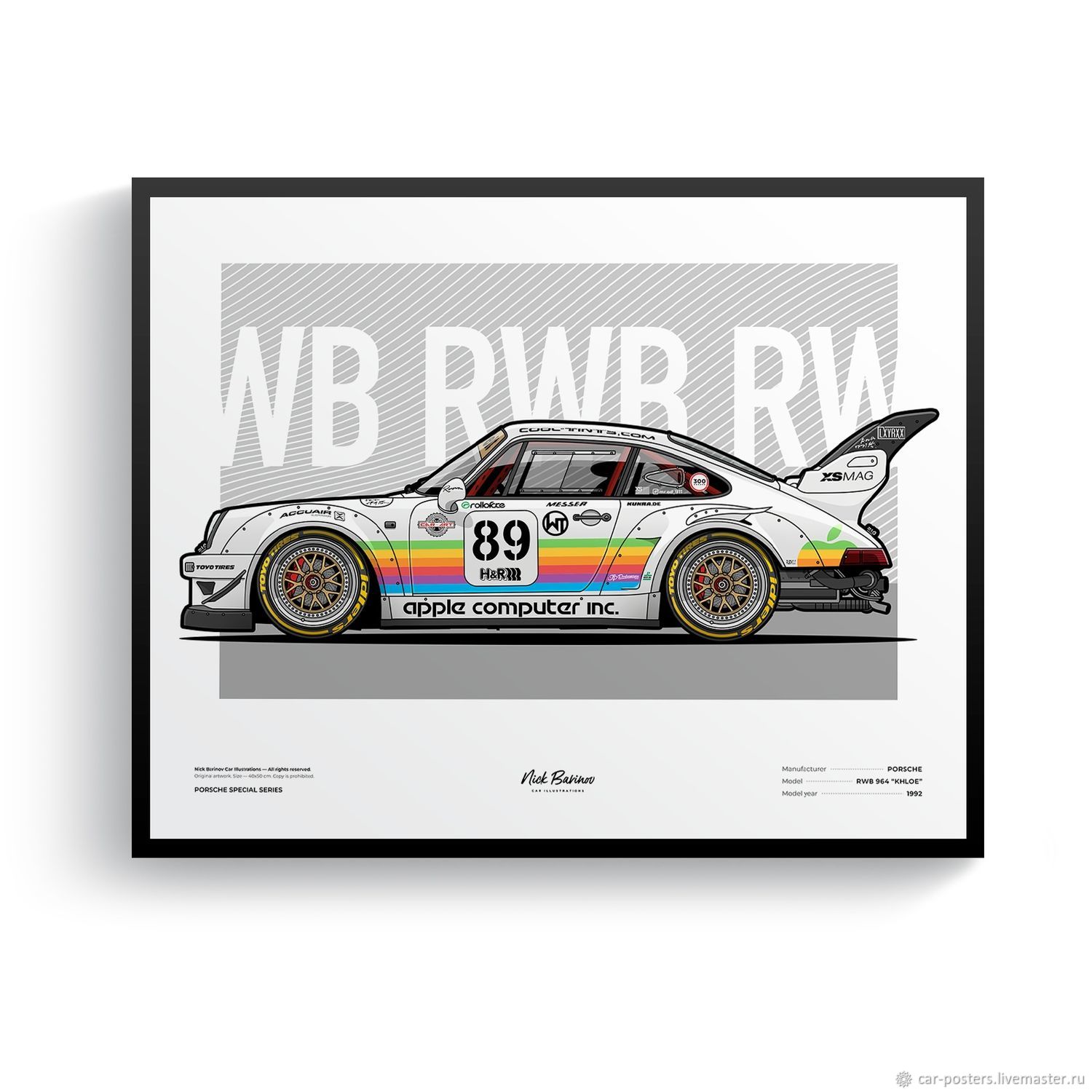 Постер Porsche 964 RWB 