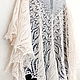 Order Openwork down shawl knitted Shawl spokes of mohair white ivory. Lace Shawl by Olga. Livemaster. . Shawls Фото №3