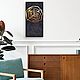 Заказать Черные прямоугольные настенные часы с розой 40 х 20 см из камня. CRISTALWUD. Ярмарка Мастеров. . Часы классические Фото №3