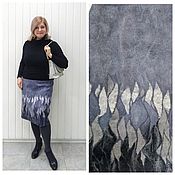 Одежда handmade. Livemaster - original item Skirts: woolen skirt Grey feathers. Handmade.