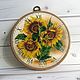 Wall clock, watch, embroidered, beaded watch "Sunflowers", Watch, St. Petersburg,  Фото №1