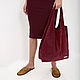 Order Bag T shirt made of suede burgundy Bag package String bag suede. BagsByKaterinaKlestova (kklestova). Livemaster. . Sacks Фото №3