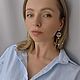 Серьги крупные кольца совы из бисера. Серьги-пусеты. Nachatova Jewelry. Ярмарка Мастеров.  Фото №4
