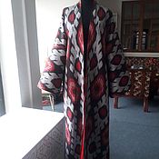 Узбекский винтажный шелковый икат Хан атлас 300см. VMI013