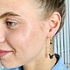 Серьги с натуральным гранатом на цепочке с фианитами. Серьги классические. Украшения Эйнары Томм. Ярмарка Мастеров.  Фото №6