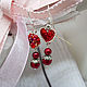 Red heart earrings with cotton pearls, valentine gift. Gifts for February 14. Soleatoys. My Livemaster. Фото №4