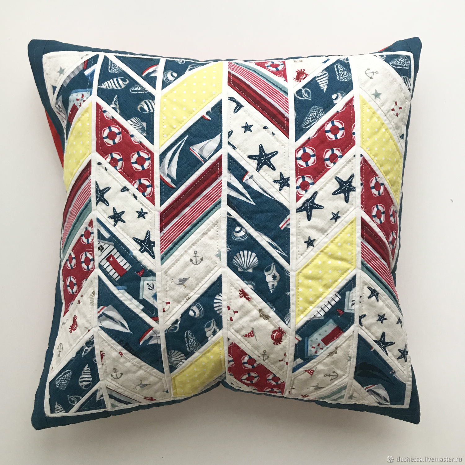 лоскутная наволочка на подушку. пэчворк подушки.