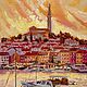  Oil Painting Landscape 'Golden Sunset. Rovinj', Pictures, Moscow,  Фото №1