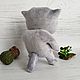 Soft toy grey plush cat scared for cat lovers. Stuffed Toys. Dingus! Funny cats and other toys. My Livemaster. Фото №5