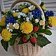 "Лето в лукошке.". Элементы интерьера. Николаева Ирина. Created flowers.. Интернет-магазин Ярмарка Мастеров.  Фото №2