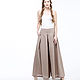 Beige skirt-trousers made of 100% linen. Pants. LINEN & SILVER ( LEN i SEREBRO ). Интернет-магазин Ярмарка Мастеров.  Фото №2