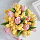 Весенний букет с мимозой и тюльпанами. Подарки на 8 марта. Фея мыла. Ярмарка Мастеров.  Фото №5