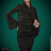 Одежда handmade. Livemaster - original item Черное платье вязаное с люрексом "Золотое сияние". Handmade.