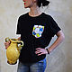 T-shirt black free pocket handcrafted mosaic, T-shirts, Krasnodar,  Фото №1