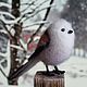 Синица длиннохвостая. Валяная игрушка из шерсти. Войлочная игрушка. Наталья Горшкова. Забавные игрушки. Ярмарка Мастеров.  Фото №5