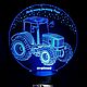 3D светильник синий трактор, Ночники, Челябинск,  Фото №1