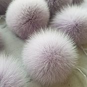 Материалы для творчества handmade. Livemaster - original item POM-poms: Lilac Arctic Fox. Handmade.