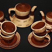 Винтаж handmade. Livemaster - original item Ceramic tea set for four persons, Baltic States. Handmade.