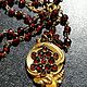 Vintage garnet necklace red brass, Vintage necklace, Moscow,  Фото №1