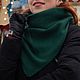 scarves: Knitted kerchief made of merino warm scarf knitted emerald, Kerchiefs, Cheboksary,  Фото №1
